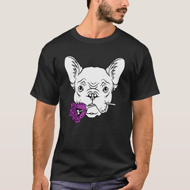 T-shirt Chien-taureaux français Rose lesbien Lgbt Q Pride  (Devant)