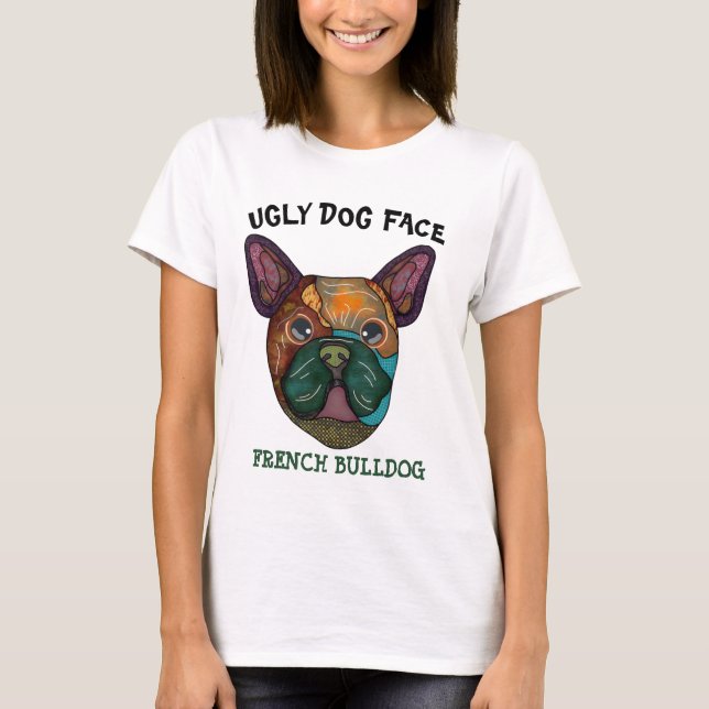 T-shirt Chien-taureaux français unique (Devant)
