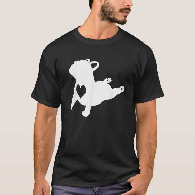 T-shirt Chien-taureaux français Yoga Pose Chemise avec Coe (Devant)