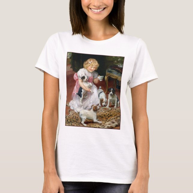 T-shirt chien : Tea time pour les chiots de Fox Te (Devant)