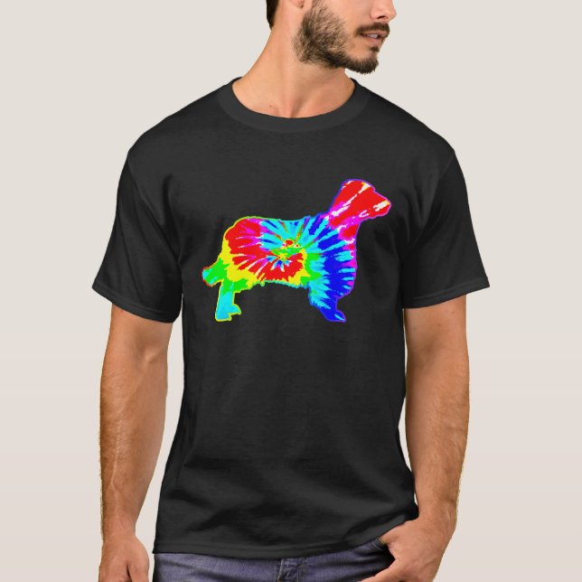 T-shirt Chien teint Hippie Welsh Springer Spaniel Chien (Devant)