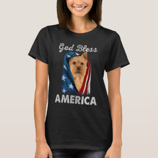 T-shirt Chien Terrier de Norwich Drapeau américain USA 4 j