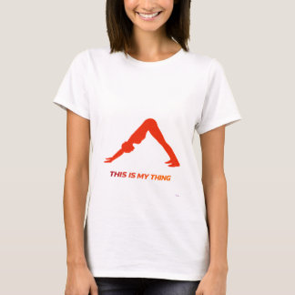 T-shirt Chien tête en bas Yoga Silhouette Minimaliste Life