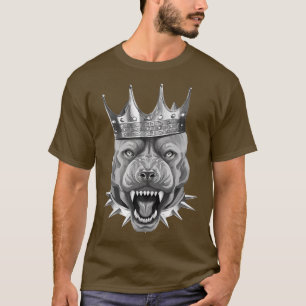 T-shirt Chien Tête King Pit Honneur Motivation Gym Travail