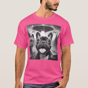 T-shirt Chien Ufo Selfie Fb Drôle Alien Ufo Amoureux De Ch