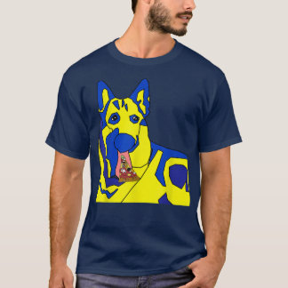 T-shirt Chien Ukrainien Mangeant Une Pizza 