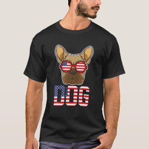 T-shirt Chien USA Amoureux des animaux lunettes Pitbull Bu