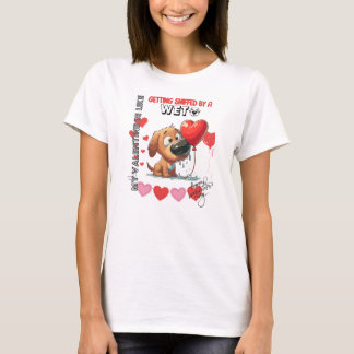 T-shirt Chien valentine : Ma valentine est comme le nez mo