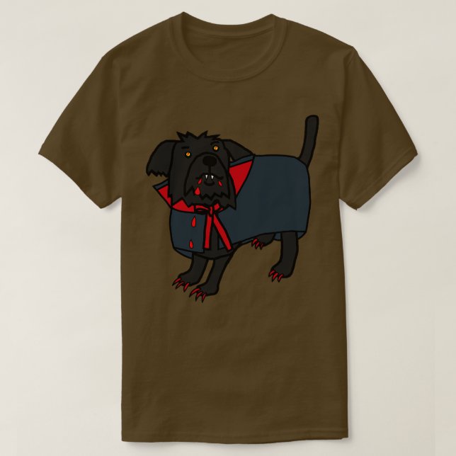 T-shirt Chien Vampire Horreur Halloween (Design devant)