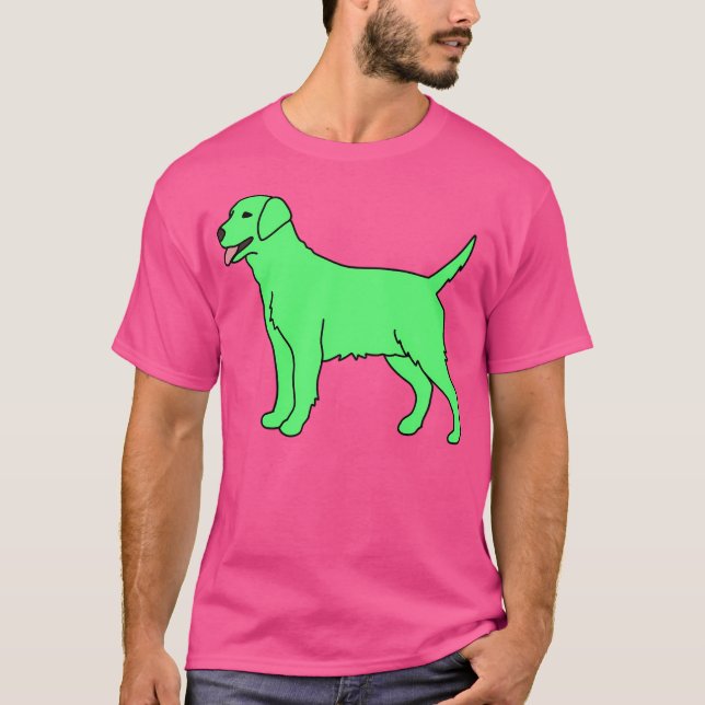T-shirt Chien vert Neon (Devant)