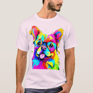 T-shirt Chien vibrant : Art de chien abstrait