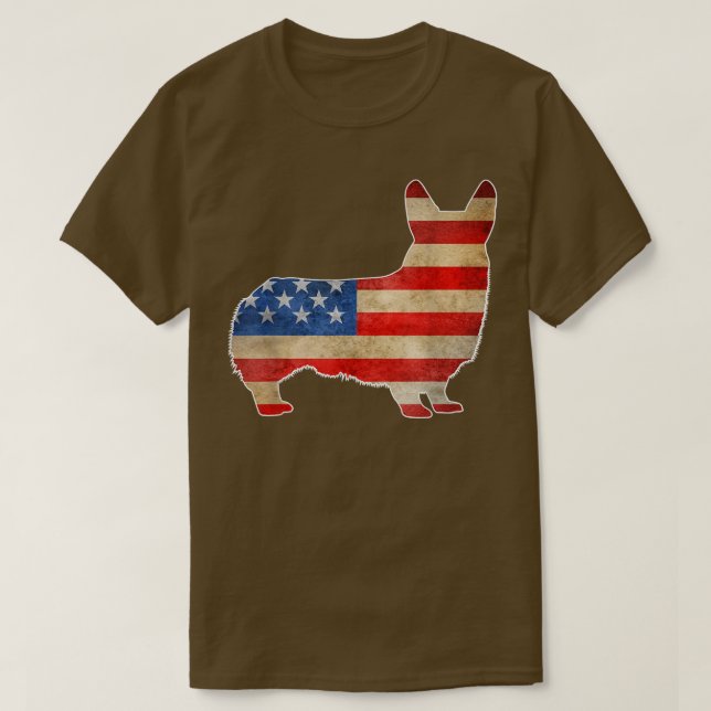T-shirt Chien vintage 4 juillet Drapeau américain (Design devant)