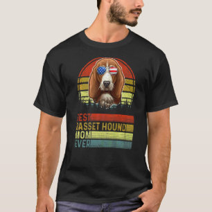 T-shirt Chien Vintage Best Basset Hound Maman Jour des mèr