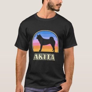 T-shirt Chien Vintage de coucher de soleil Akita