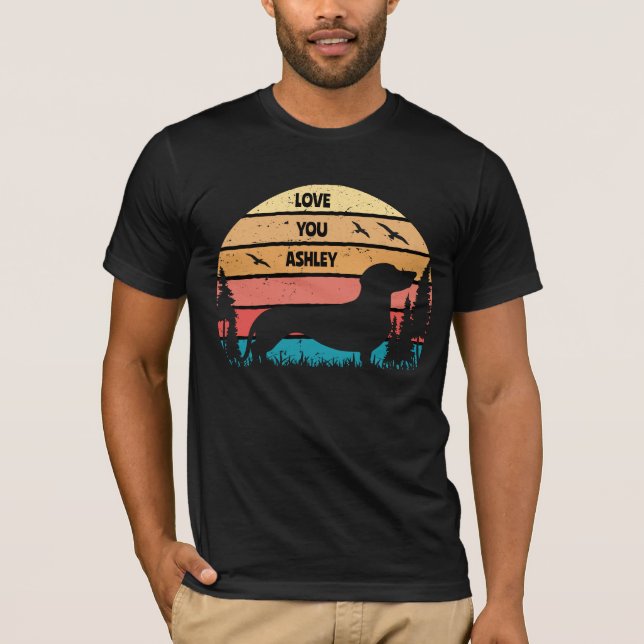 T-shirt Chien Vintage de Dachshund (Devant)