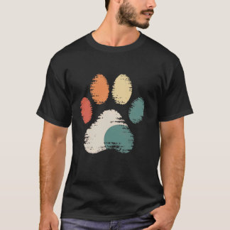 T-shirt Chien Vintage Empreinte de Patte de Chien