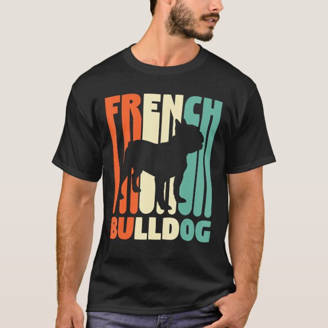T-shirt Chien Vintage Français Chien de taureau (Devant)