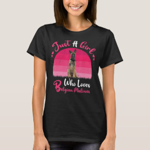 T-shirt Chien vintage Juste Une Fille Qui Aime Le Malinoi