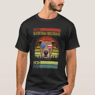 T-shirt Chien Vintage Meilleur Rhodesian Ridgeback Maman E