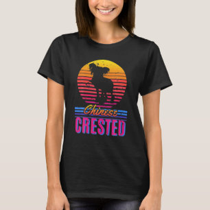 T-shirt Chien vintage Retro Sunset Fier Chinois Crested