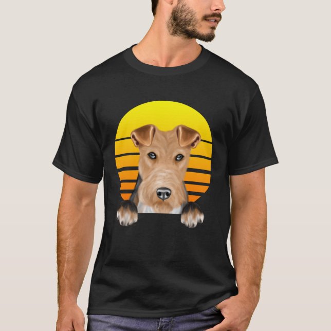T-shirt Chien vintage Sunset Wire Fox Terrier (Devant)