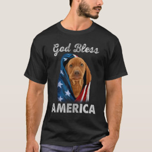 T-shirt Chien Vizsla États-Unis Drapeau 4 juillet Chien Ow