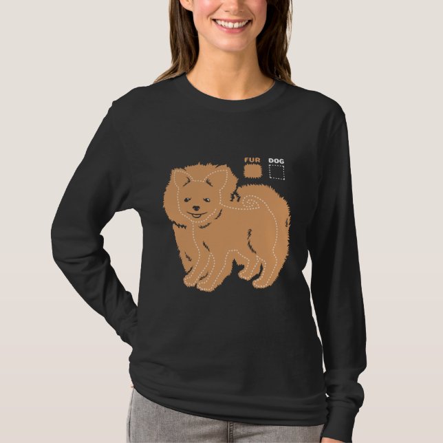 T-shirt Chien Vs Fur Pomeranian Funny Retro (Devant)