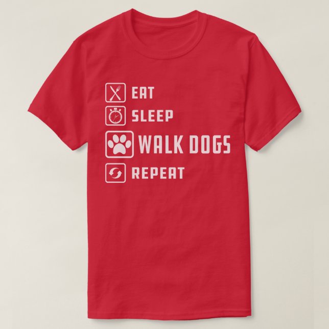 T-shirt Chien Walker Mangez les chiens de promenade de som (Design devant)