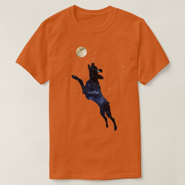 T-shirt Chien Weimaraner saut Double exposition (Design devant)