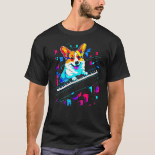 T-shirt Chien Welsh Corgi Piano