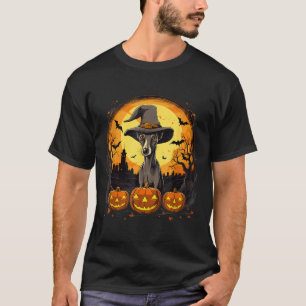 T-shirt Chien Whippet Sorcière d'Halloween Surnaturel