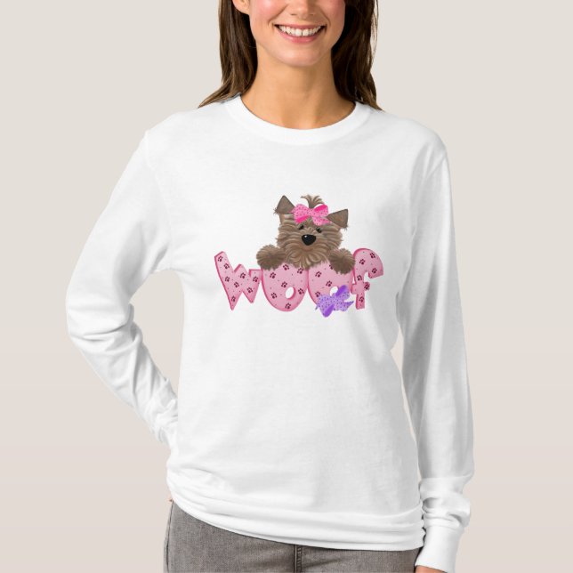 T-shirt Chien Woof de Yorkie (Devant)
