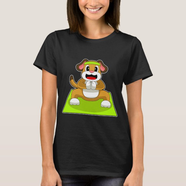 T-shirt Chien Yoga Fitness Gymnastique (Devant)