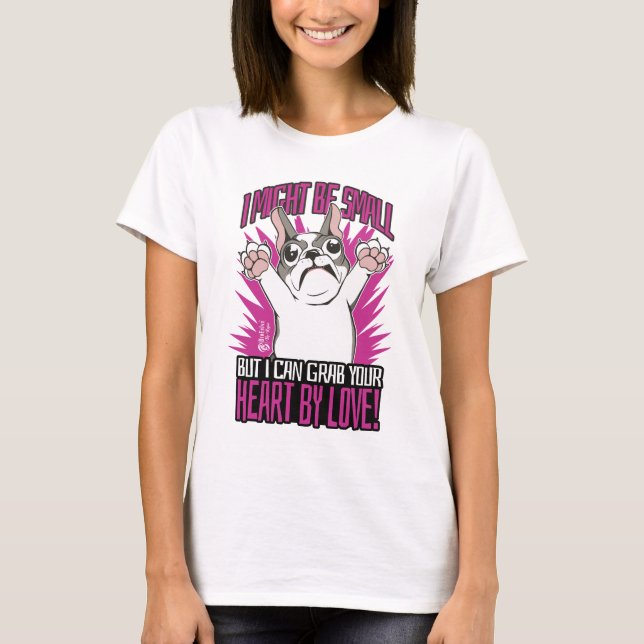 T-shirt Chienne de taureau française blanche (Devant)