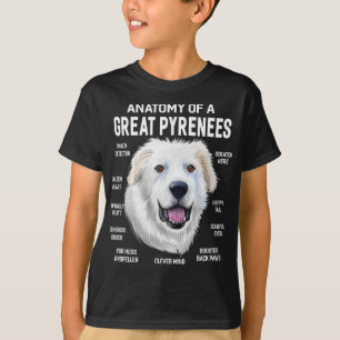 T-shirt Chiens 365 Anatomie d'un chien des Pyrénées Chie