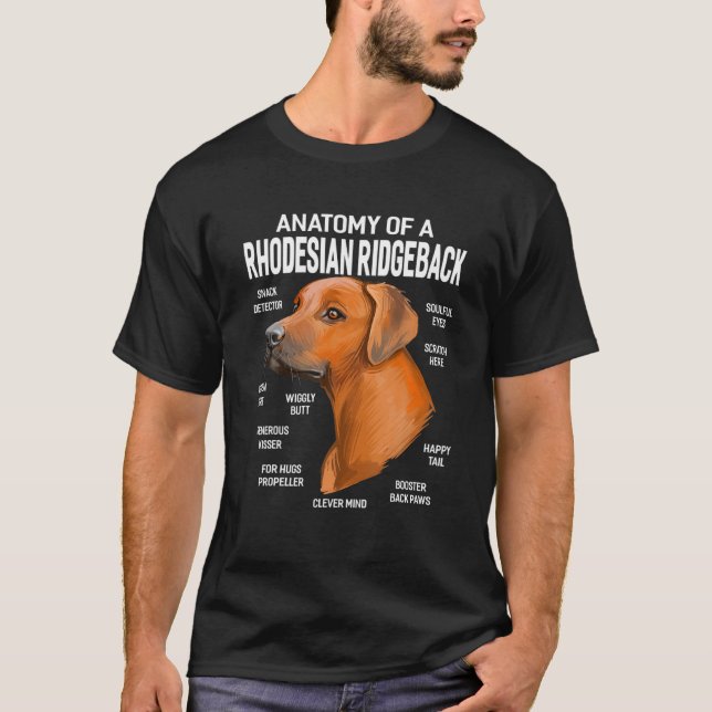 T-shirt Chiens 365 Anatomie D'Un Rhodesian Ridgeback Dog F (Devant)