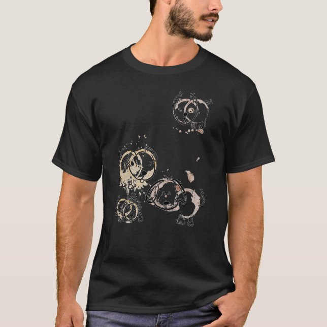 T-shirt Chiens à taches de café (Devant)
