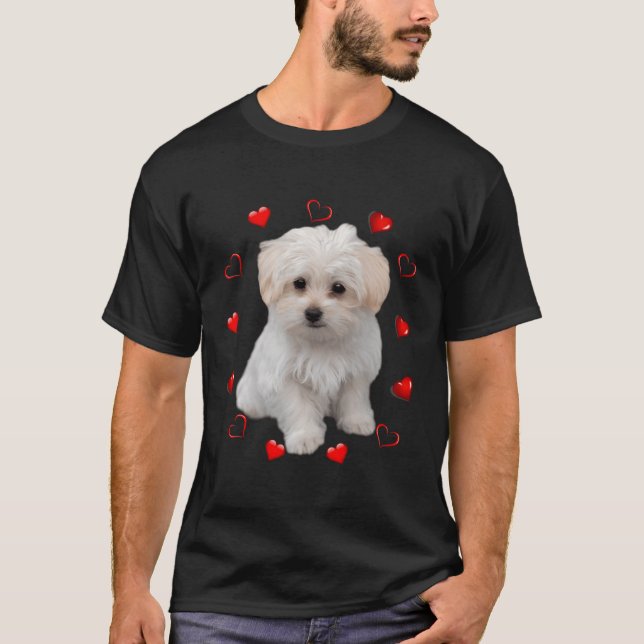 T-shirt Chiens Amoureux de les chiens maltais Chiens Chien (Devant)