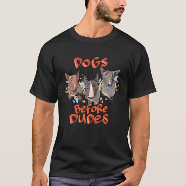 T-shirt Chiens avant les mecs Bull Terrier (Devant)