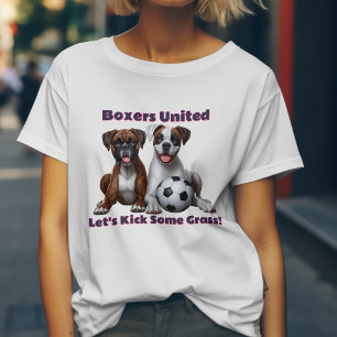 T-shirt Chiens Boxers Unis Allons Botter de l'Herbe