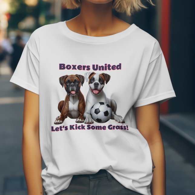 T-shirt Chiens Boxers Unis Allons Botter de l'Herbe  (Créateur téléchargé)