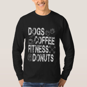 T-shirt Chiens Café Fitness Donuts Chien Papa Chien Maman 