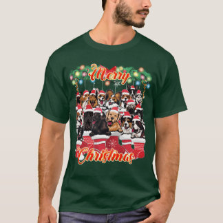 T-shirt Chiens comme Noël Dcor Cute Chiens Noël vintage
