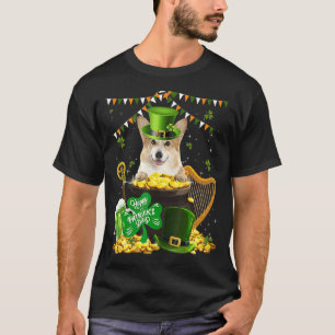 T-shirt Chiens Corgi Drôle Shamrock Irlandais St Patrick's