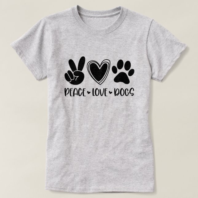 T-shirt Chiens d'amour pour la paix (Design devant)