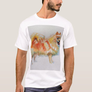 T-shirt Chiens d'aquarelle allemands Spitz Pomeranian