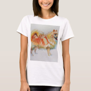 T-shirt Chiens d'aquarelle allemands Spitz Pomeranian