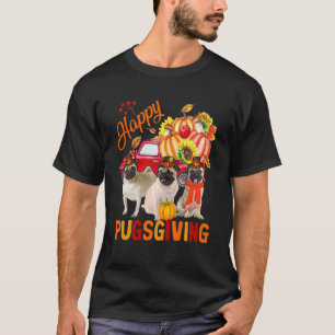 T-shirt Chiens de Carlin bon thanksgiving Trois Carlins ra
