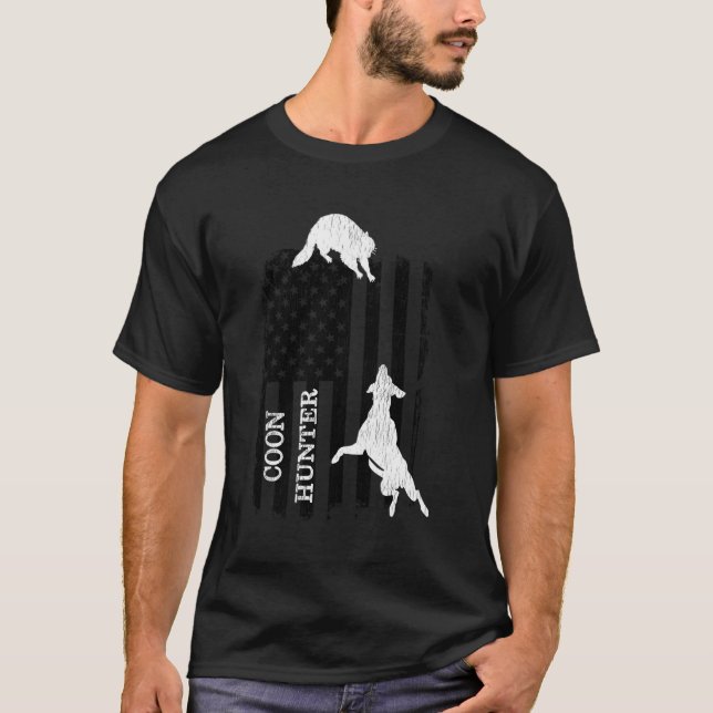 T-shirt Chiens de chasse patriotique au cocon Drapeau amér (Devant)