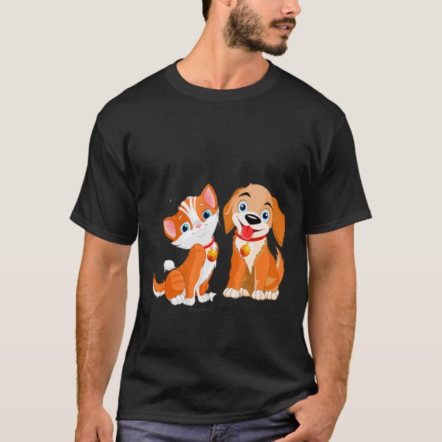 T-shirt Chiens de chien de compagnie Chiens rouges mignons (Devant)